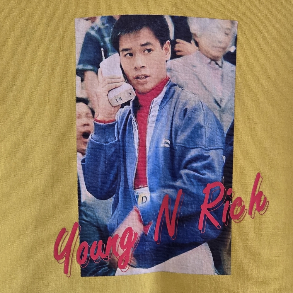 Li-Ning Young N Rich Hoodie Men's M Yellow Retro Graphic Streetwear Gymnast 90s - Picture 10 of 16